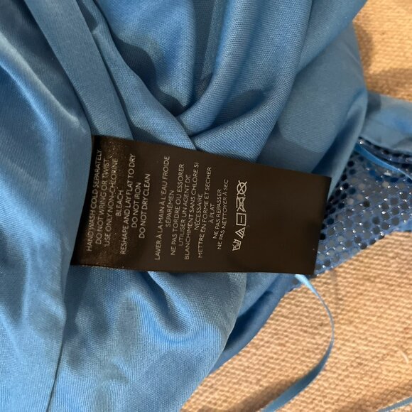 UO Woman's Blue Mila Sequin Strappy-Back Holiday Party Mini Dress Sz LR - Picture 7 of 12